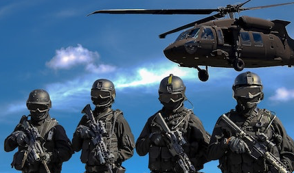 Soldiers in
  action