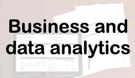 Business and Data Analytics tablet and books